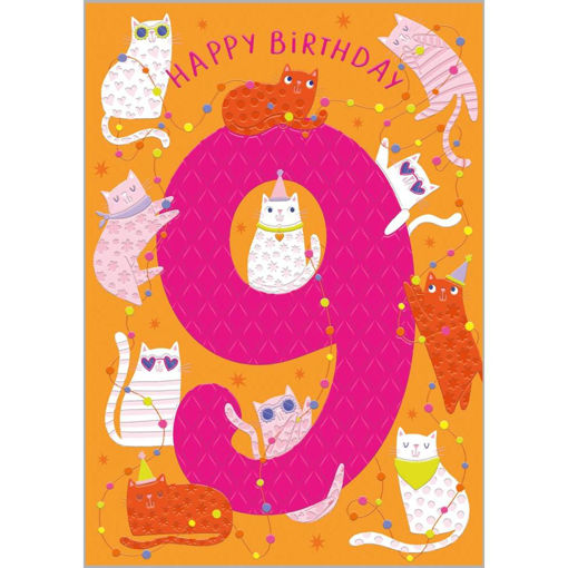 Picture of HAPPY BIRTHDAY 9 CARD CATS